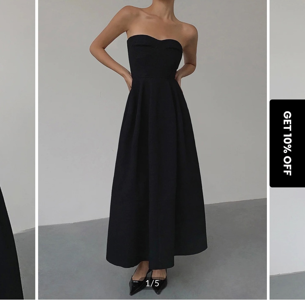 Contour Piping Strapless Tank Long Dress